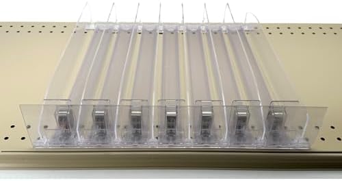 15-Pack Spring Loaded Shelf Pushers Kit for Gondola | 3FT, 12in Deep Pushers for 1-6oz Oz Products | Retail Store Shelf Organizers