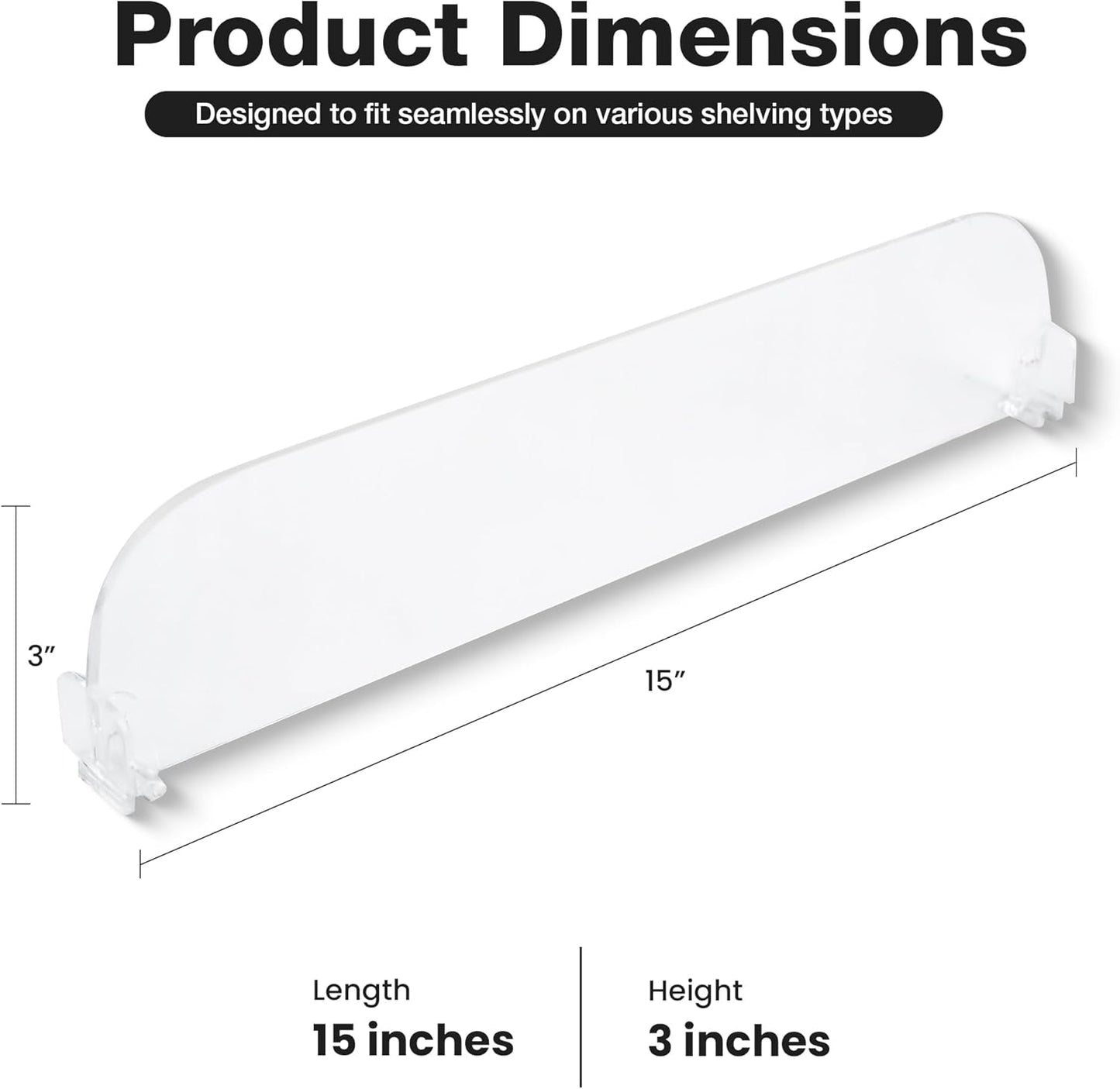 3 Pack of 15 IN Gondola Shelving Dividers for Retail Stores