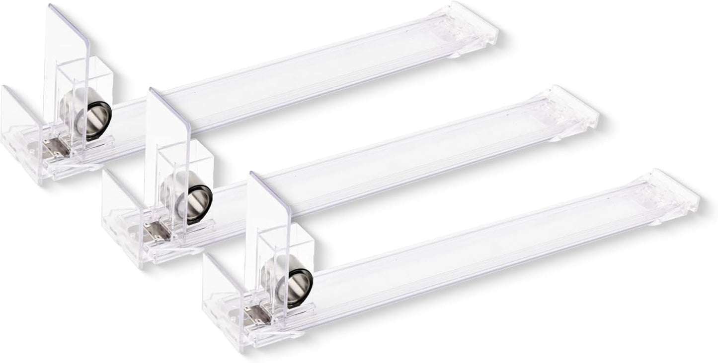 Gondola Shelf Pusher - 3 Pack for Retail Display, 13-18 OZ