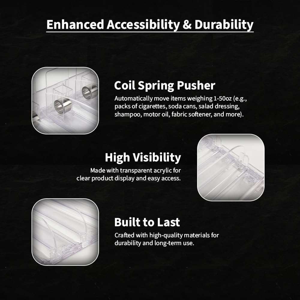 Pack of 3 T-Rails for Shelf Pusher, Good for Cigarette Display