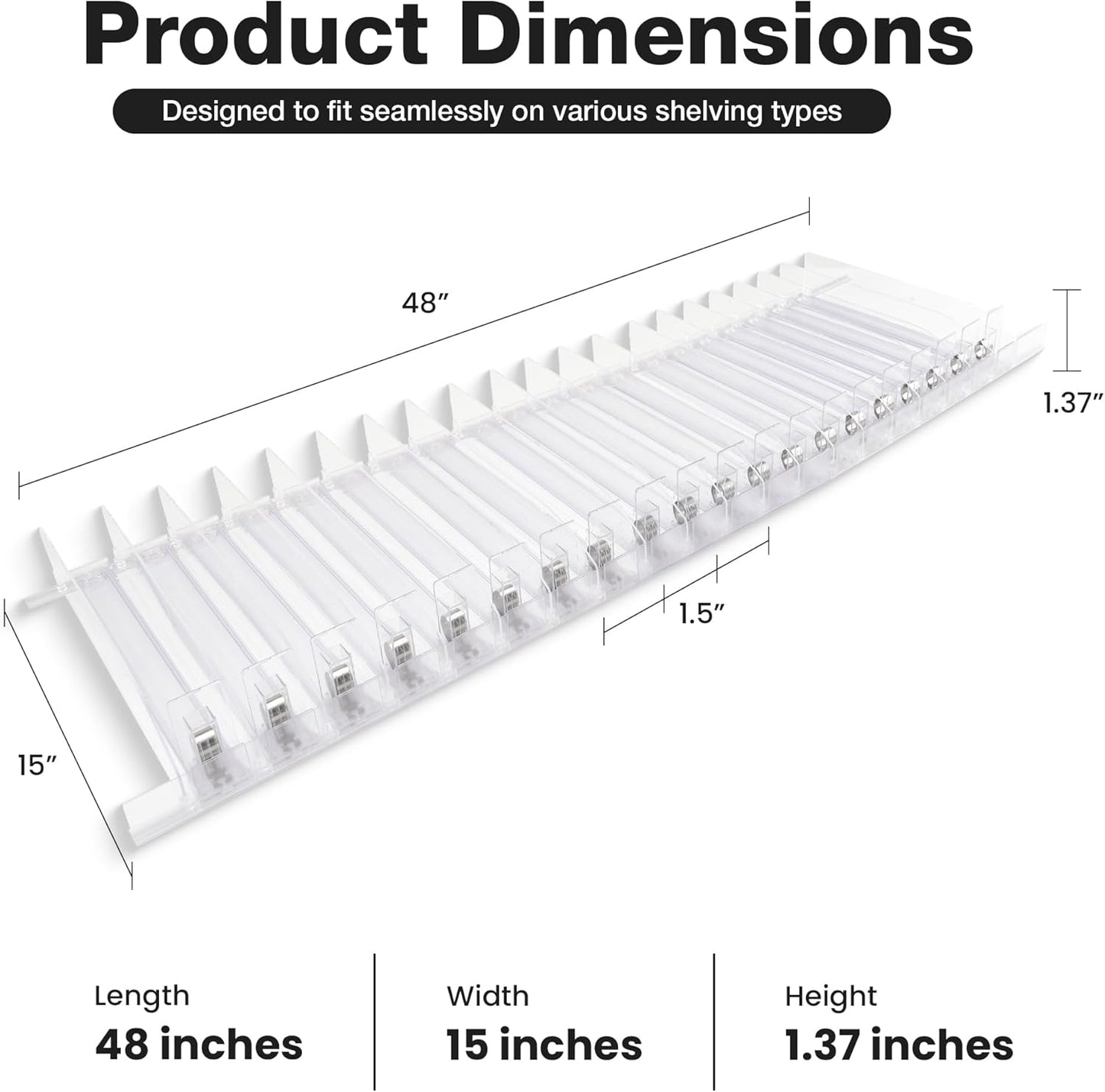 7N Kit Gondola Shelf Pusher Kit 20 Pack 7N 13-18 Oz Products