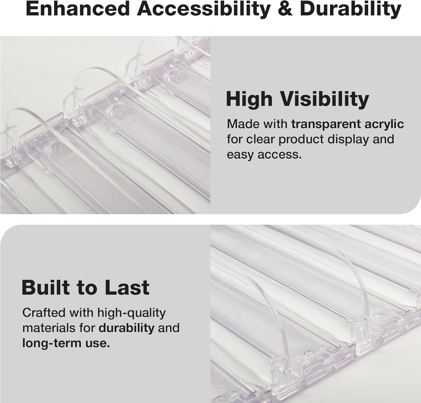 15 Pack Spring-Loaded shelf Pushers (3 FT) for 13-18 Oz-for Shelves 15"