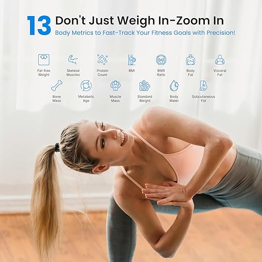 NextLevel Fit Black Smart Scale, Digital Weight Scale - Easy Syncs with Bluetooth with Free App