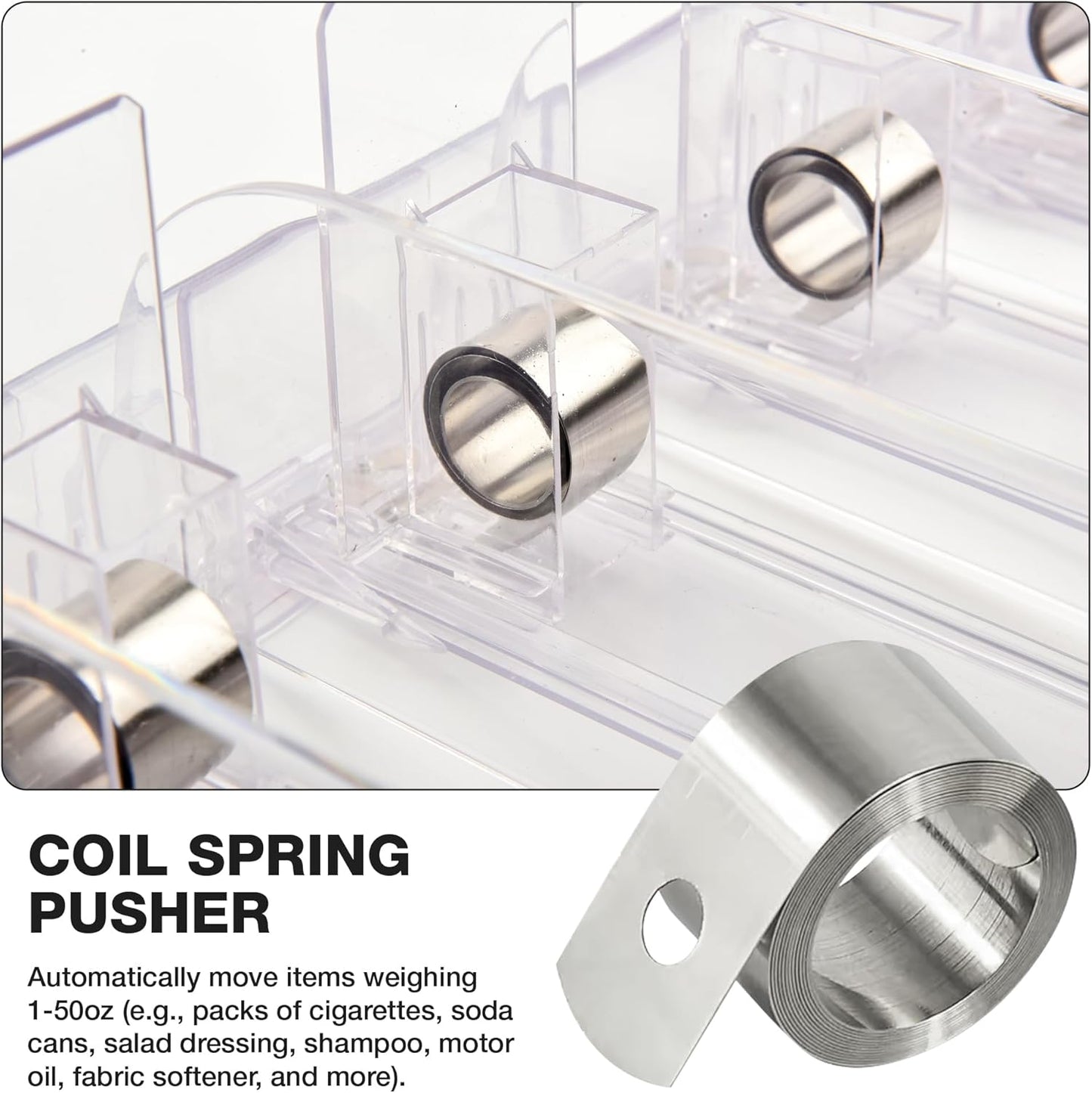 15 Pack Spring-Loaded shelf Pushers (3 FT) for 13-18 Oz-for Shelves 15"