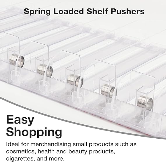 NEXTLEVEL FIT Shelf Pusher Accessory – 3N Pack of 3 Spring Loaded Shelf Pusher for 12IN Gondola Shelf, Weight Capacity 1 to 6 OZ