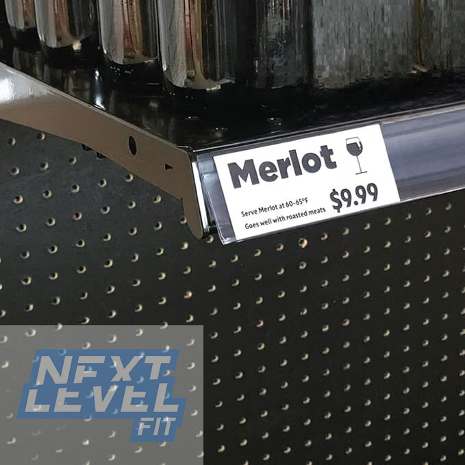 Transparent Shelf Label Price Tag Strips Non-Adhesive, Product Display Tray Clear Plastic PVC Front & Back Strip (50 pk)