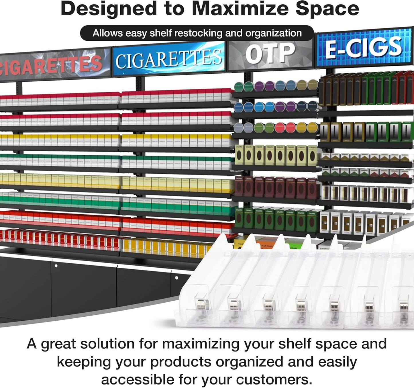 Pack of 2 T-Rails – Add-On & Replacement Rails for Spring-Loaded Shelf Pusher System (3FT T-Rail) | B0FXNJTSQY