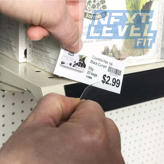 Transparent Shelf Label Price Tag Strips Non-Adhesive, Product Display Tray Clear Plastic PVC Front & Back Strip (50 pk)
