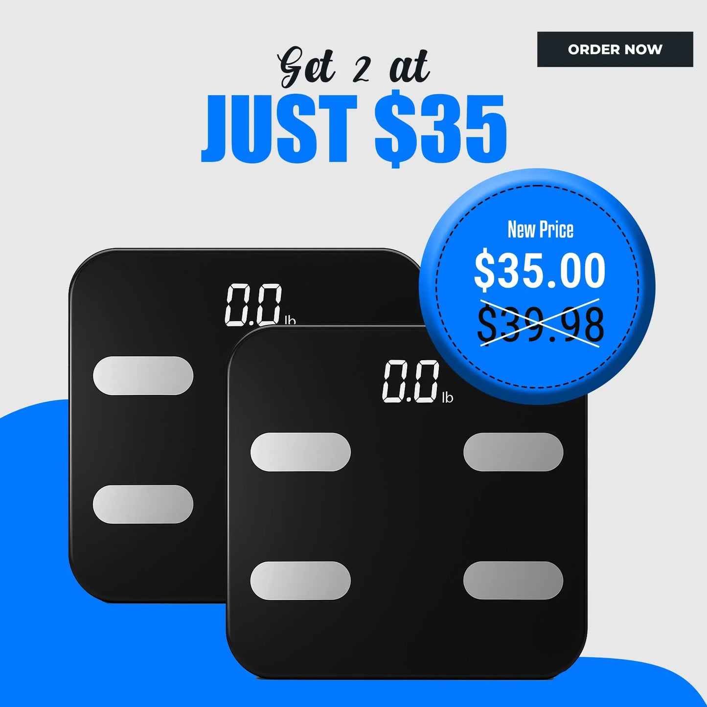 NextLevel Fit Body Weight Scales (Pack of 2, Black) – Smart Digital Bathroom Scales for Accurate Weight Tracking