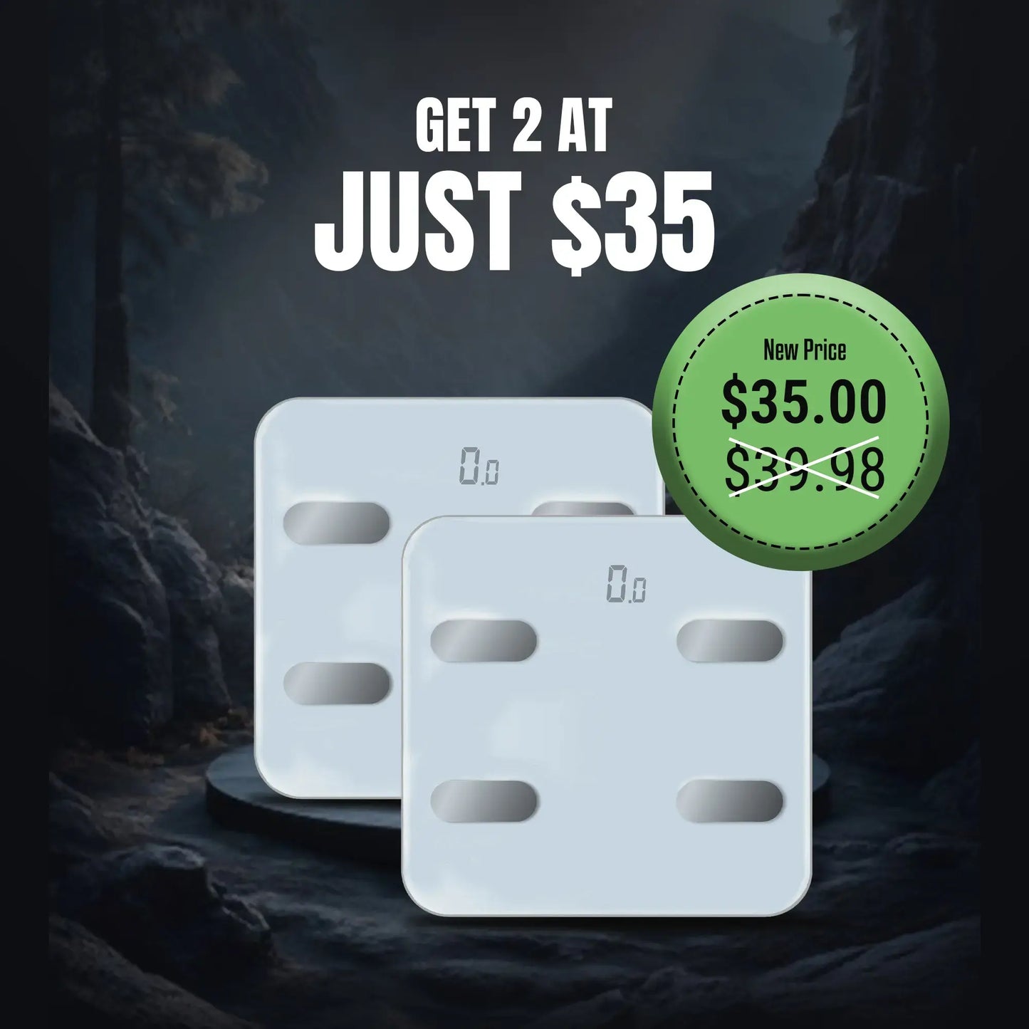 NextLevel Fit Smart Bathroom Scale (White, Pack of 2) – Digital Body Weight Scale with App Connectivity