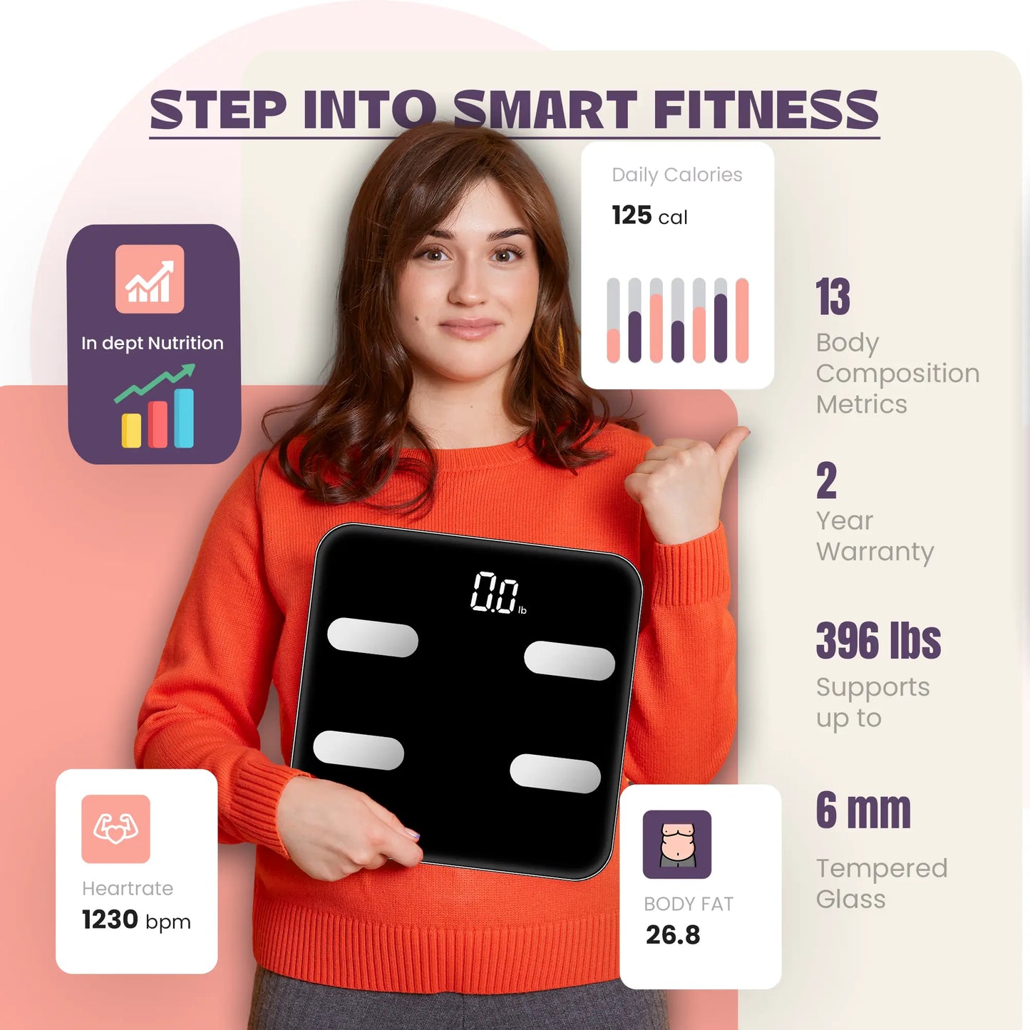 NextLevel Fit Body Weight Scales (Pack of 2, Black) – Smart Digital Bathroom Scales for Accurate Weight Tracking