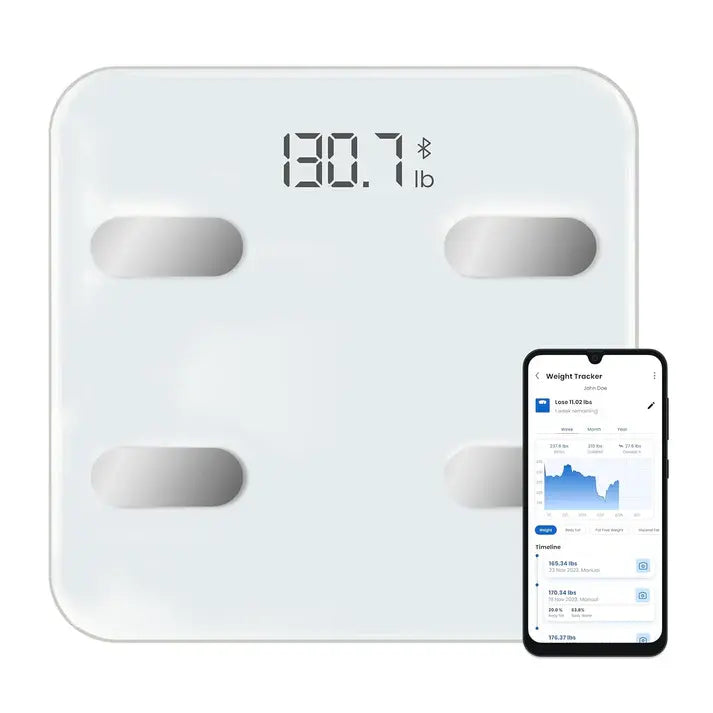 NextLevel Fit Smart Bathroom Scale (White, Pack of 2) – Digital Body Weight Scale with App Connectivity